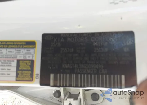 2016 Kia Optima Lx z USA, uszkodzony, nr VIN KNAGT4L38G5099499